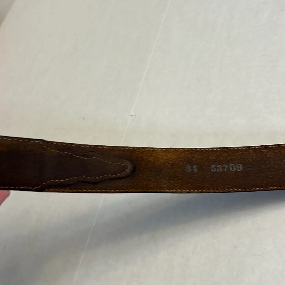 MENS SILVER CREEK WESTERN BROWN  LEATHER BELT 34